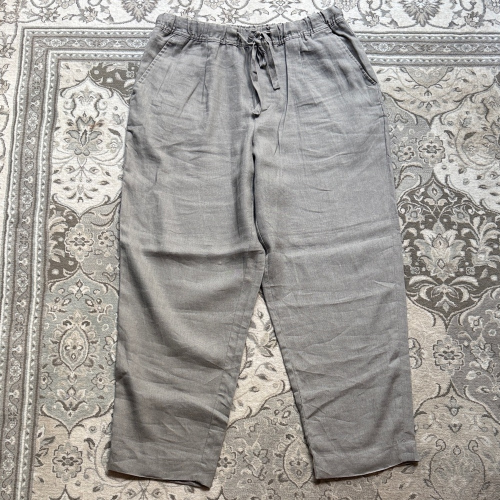 Zara Men's Light Gray linen pants